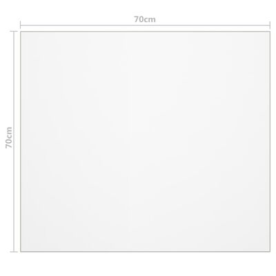 vidaXL Ochranná fólie na stůl průhledná 70x70 cm 2 mm PVC