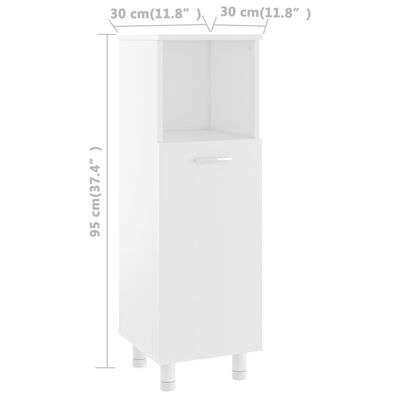 vidaXL 4dílná koupelnová sestava bílá kompozitní dřevo