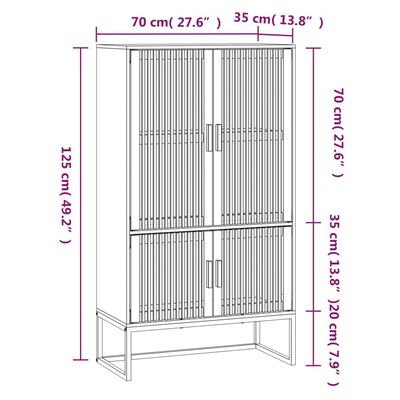 vidaXL Highboard černý 70 x 35 x 125 cm kompozitní dřevo