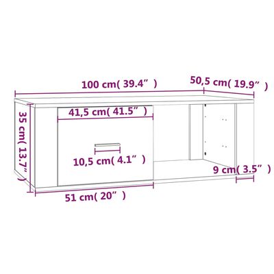 vidaXL Konferenční stolek betonově šedý 100x50,5x35cm kompozitní dřevo