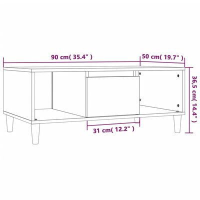 vidaXL Konferenční stolek hnědý dub 90 x 50 x 36,5 cm kompozitní dřevo