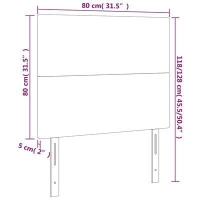 vidaXL Čelo postele 2 ks černé 80 x 5 x 78/88 cm textil