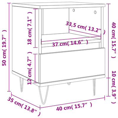 vidaXL Noční stolky 2 ks dub sonoma 40 x 35 x 50 cm kompozitní dřevo