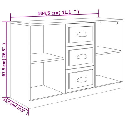 vidaXL Příborník kouřový dub 104,5 x 35,5 x 67,5 cm kompozitní dřevo