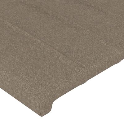 vidaXL Čelo postele s LED taupe 144x5x78/88 cm textil