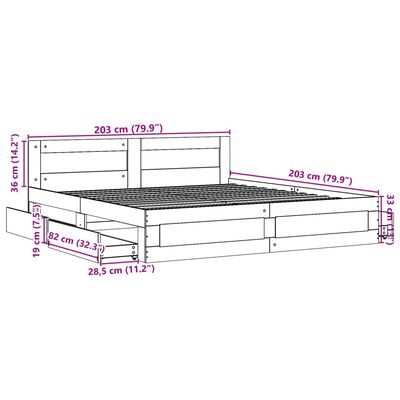 vidaXL Rám postele s čelem dub sonoma 200 x 200 cm kompozitní dřevo