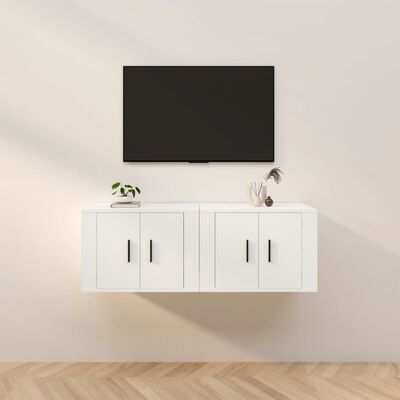 vidaXL Nástěnné TV skříňky 2 ks bílé 57 x 34,5 x 40 cm