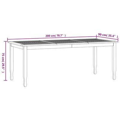 vidaXL Zahradní jídelní stůl 200 x 90 x 75 cm masivní teak