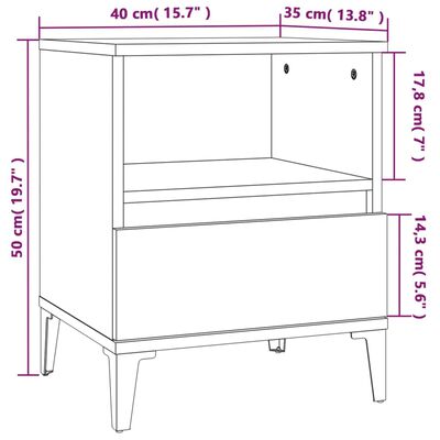 vidaXL Noční stolky 2 ks bílé s vysokým leskem 40x35x50 cm