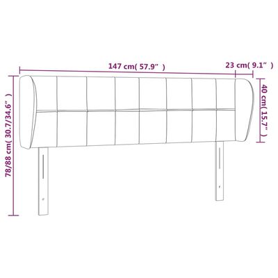 vidaXL Čelo postele typu ušák krémové 147x23x78/88 cm textil