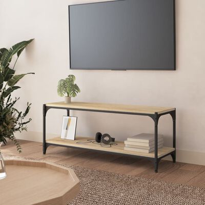vidaXL TV skříňka dub sonoma 100 x 33 x 41 cm kompozitní dřevo a ocel
