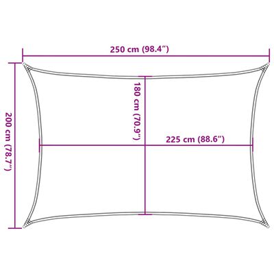 vidaXL Stínící plachta 160 g/m² černá 2 x 2,5 m HDPE