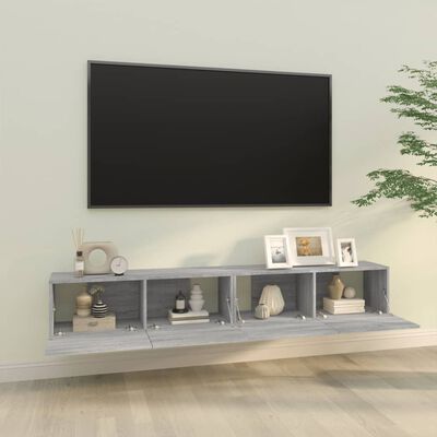 vidaXL Nástěnné TV skříňky 2 ks šedé sonoma 100 x 30 x 30 cm kompozit