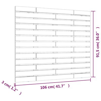 vidaXL Nástěnné čelo postele 106 x 3 x 91,5 cm masivní borové dřevo