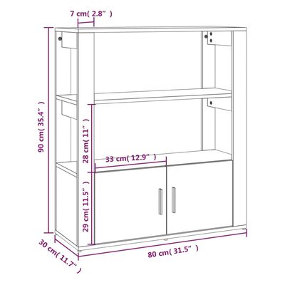 vidaXL Příborník bílý s vysokým leskem 80x30x90 cm kompozitní dřevo