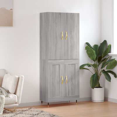 vidaXL Skříň highboard šedá sonoma 69,5 x 34 x 180 cm kompozitní dřevo