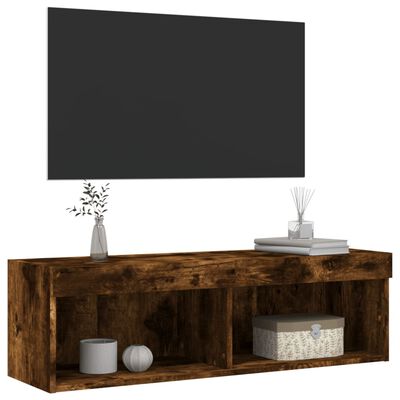 vidaXL TV skříňka s LED osvětlením kouřový dub 100 x 30 x 30 cm