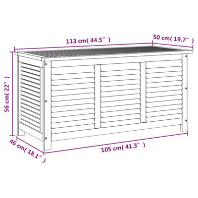 vidaXL Zahradní úložný box s lamelami 113 x 50 x 56 cm masivní akácie