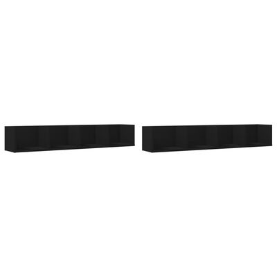 vidaXL Nástěnné skříňky 2 ks černé 99 x 18 x 16,5 cm kompozitní dřevo