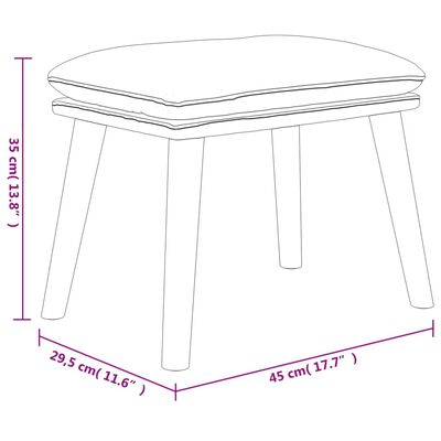 vidaXL Podnožka světle šedá 45x29,5x35 cm samet