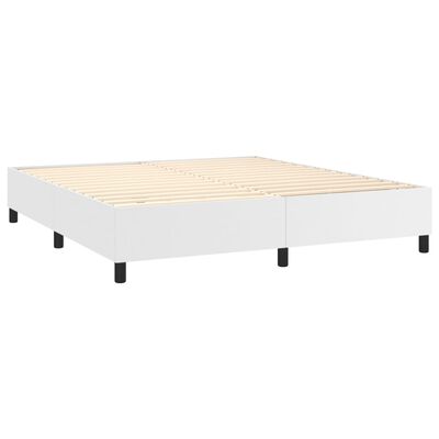 vidaXL Box spring postel s matrací bílá 160x200 cm umělá kůže