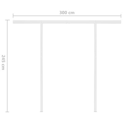 vidaXL Automatická markýza LED a senzor větru 3,5 x 2,5 m modrobílá