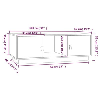 vidaXL Konferenční stolek 100x50x35 cm masivní borové dřevo