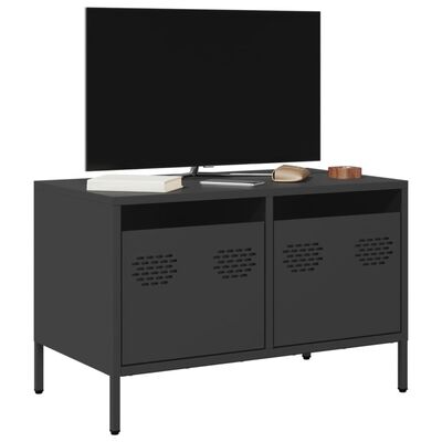 vidaXL TV skříňka černá 68 x 39 x 43,5 cm ocel válcovaná za studena