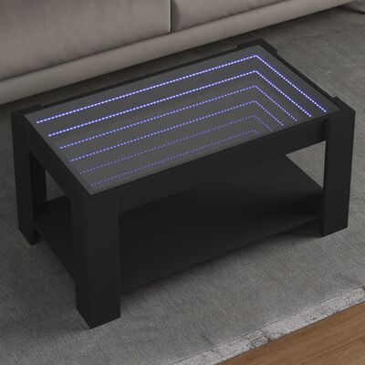 vidaXL Konferenční stolek s LED černý 93 x 53 x 45 cm kompozitní dřevo