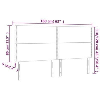 vidaXL Čelo postele s LED zelené 160x5x118/128 cm textil