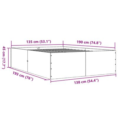 vidaXL Rám postele černý 135 x 190 cm kompozitní dřevo