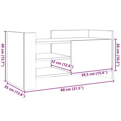 vidaXL TV skříňka hnědý dub 80 x 35 x 40 cm kompozitní dřevo