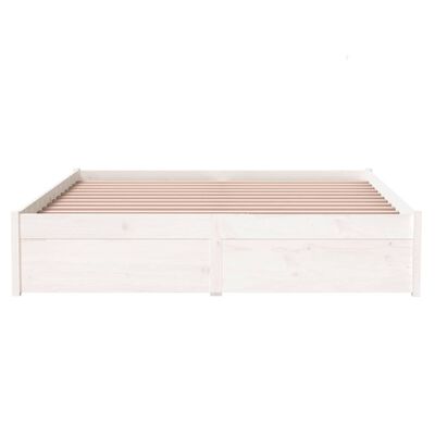vidaXL Rám postele bílý masivní dřevo 140 x 200 cm