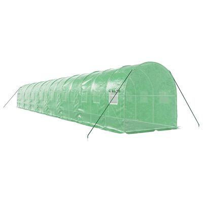 vidaXL Skleník s ocelovým rámem zelený 32 m² 16 x 2 x 2 m