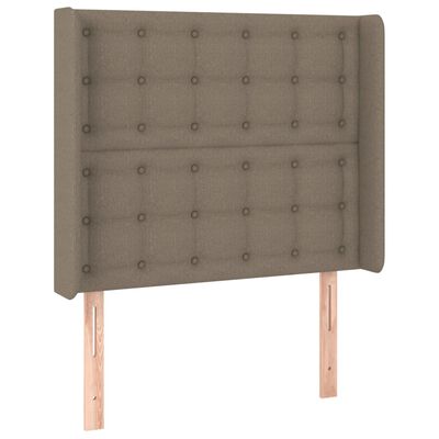 vidaXL Čelo postele typu ušák taupe 103x16x118/128 cm textil