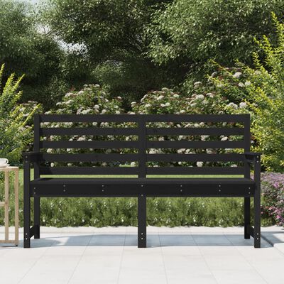 vidaXL Zahradní lavice černá 159,5 x 48 x 91,5 cm masivní borové dřevo