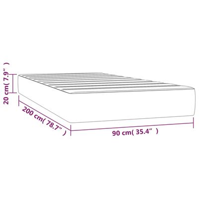 vidaXL Taštičková matrace krémová 90 x 200 x 20 cm umělá kůže