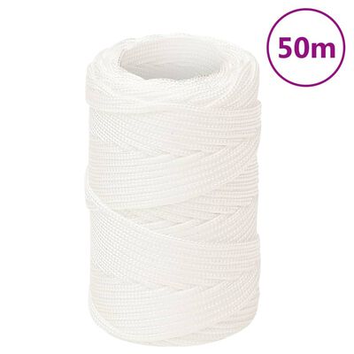 vidaXL Lodní lano celobílé 2 mm 50 m polypropylen