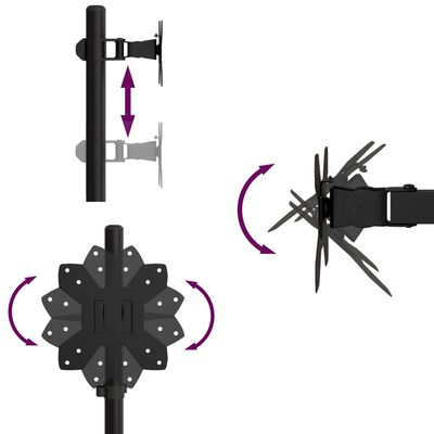 vidaXL Držák na monitor černý ocel VESA 75/100 mm