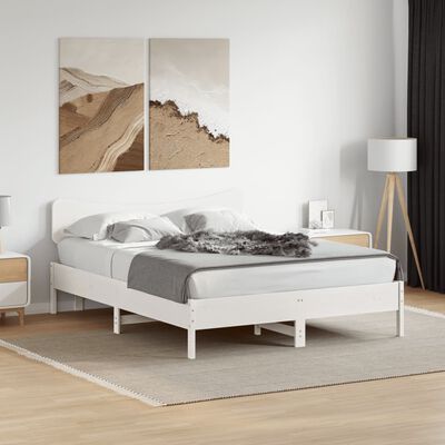 vidaXL Čelo postele bílé 150 cm masivní borové dřevo