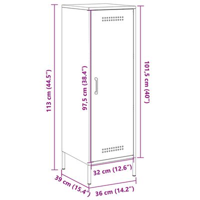 vidaXL Skříň highboard olivově zelená 36 x 39 x 113 cm ocel