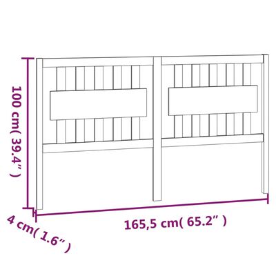 vidaXL Čelo postele 165,5 x 4 x 100 cm masivní borovice