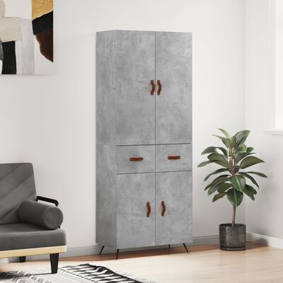 vidaXL Skříň highboard betonově šedá 69,5x34x180 cm kompozitní dřevo