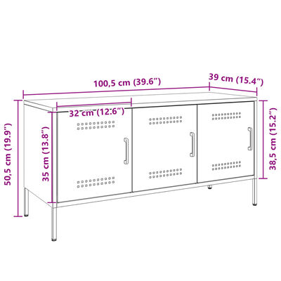 vidaXL TV skříňka hořčicově žlutá 100,5 x 39 x 50,5 cm ocel