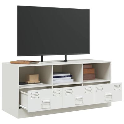 vidaXL TV skříňka bílá 99 x 39 x 44 cm ocel