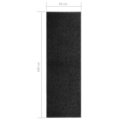 vidaXL Rohožka pratelná černá 60 x 180 cm