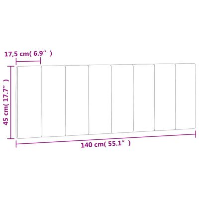 vidaXL Polštář na čelo postele černý 140 cm samet