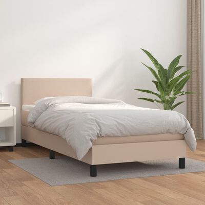 vidaXL Box spring postel s matrací cappuccino 100x200 cm umělá kůže