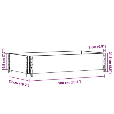 vidaXL Zahradní truhlík šedý 100 x 50 cm masivní borové dřevo