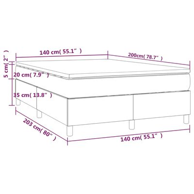 vidaXL Box spring postel s matrací světle šedá 140x200 cm samet